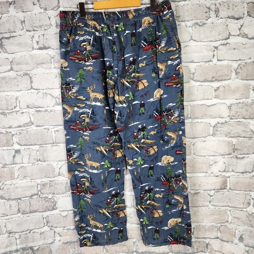 Eddie Bauer Flannel PJ Pants Outdoors Fishing Hunting  Blue Size Large